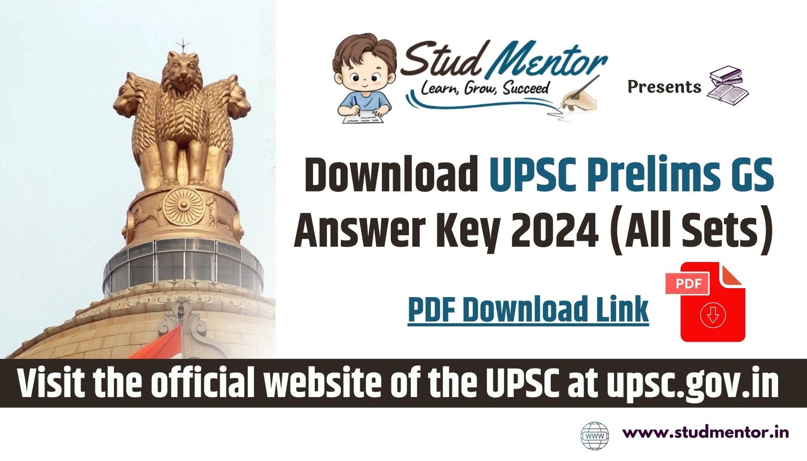 Download UPSC Prelims GS Answer Key 2024 (All Sets) in PDF