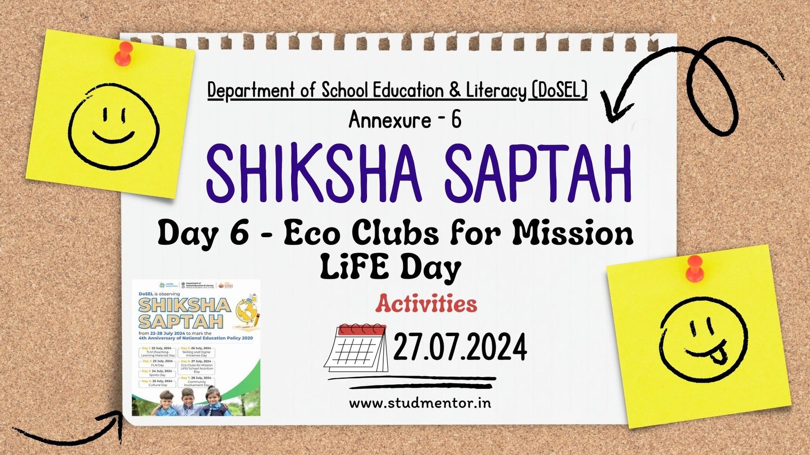 Shiksha Saptah Day 6 - Eco Clubs for Mission LiFE Day - 27 July 2024