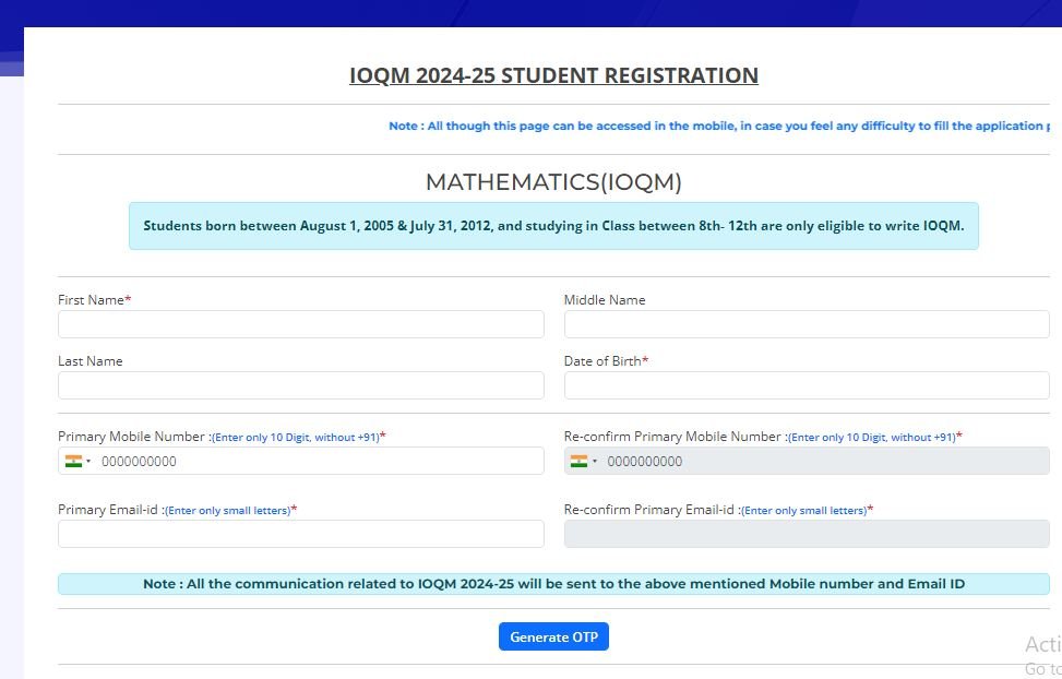 How to Register in IOQM 2024 - School and Student Registration Process