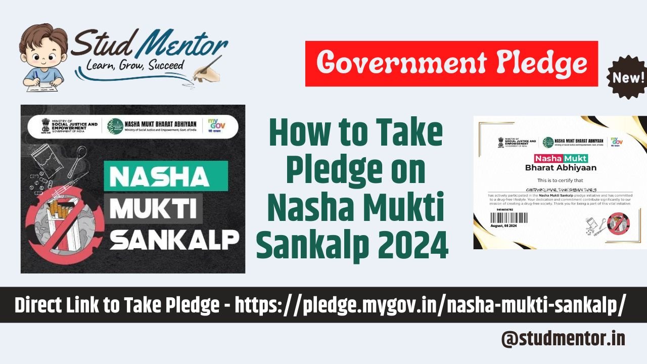 How to Take Pledge on Nasha Mukti Sankalp 2024 with Certificate