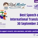 Best Speech on International Translation Day - 30 September 2024