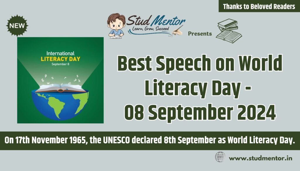 Best Speech on World Literacy Day - 08 September 2024