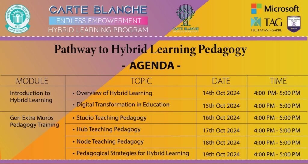 Joining Link for Pathway to Hybrid Learning Pedagogy 2024