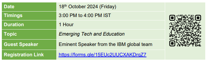 Registration Link of Special Session on Emerging Tech and Education 2024