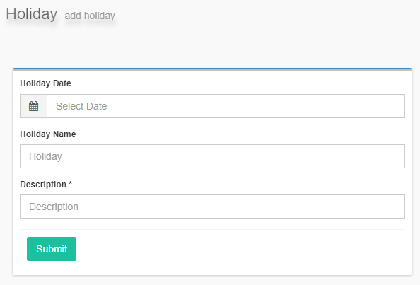 add holiday on central skill attendance portal 2024