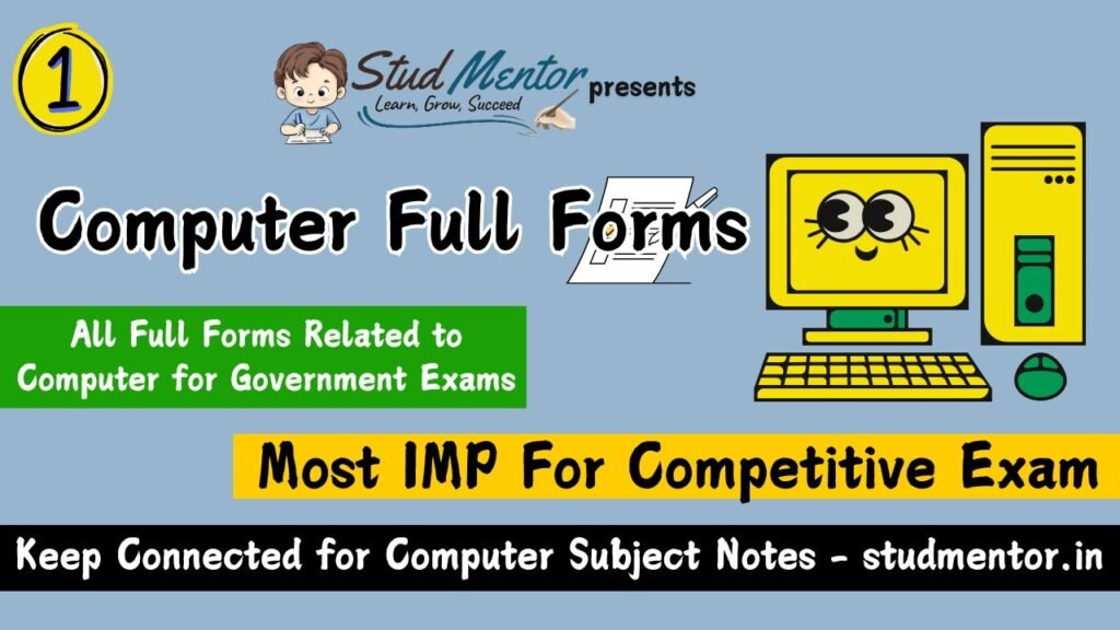 All Full Forms Related to Computer for Government Exams