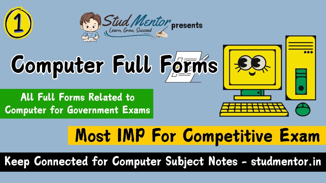 All Full Forms Related to Computer for Government Exams 2024