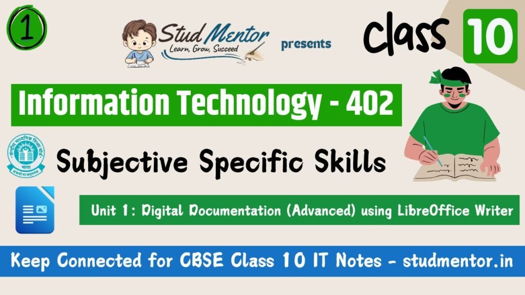 Unit 1 - Digital Documentation Using LibreOffice Writer Notes 2024